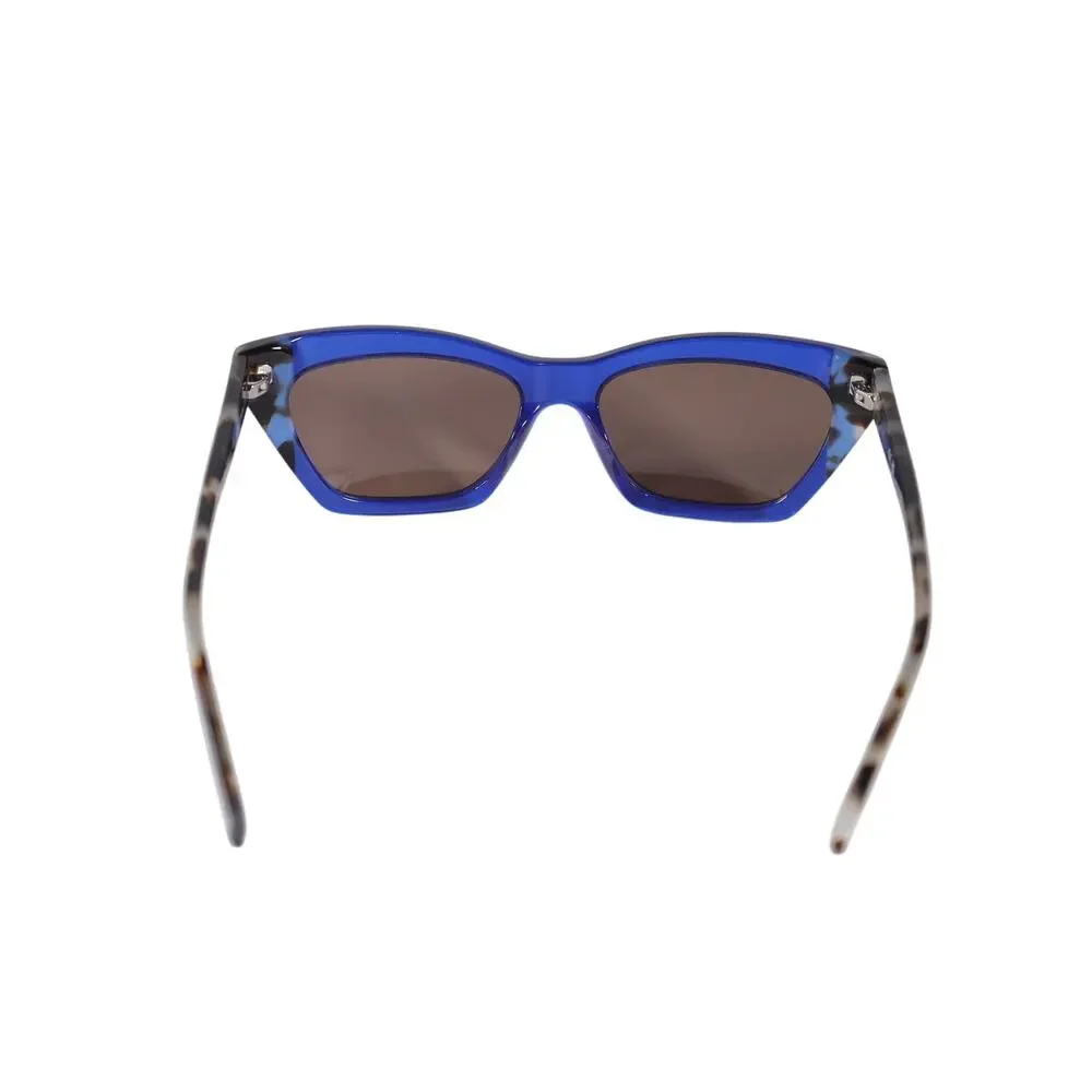 DKNY Narrow Cat Eye Womens Sunglasses–Cobalt Blue/Bone Tortoise–Retro Chic–NWT